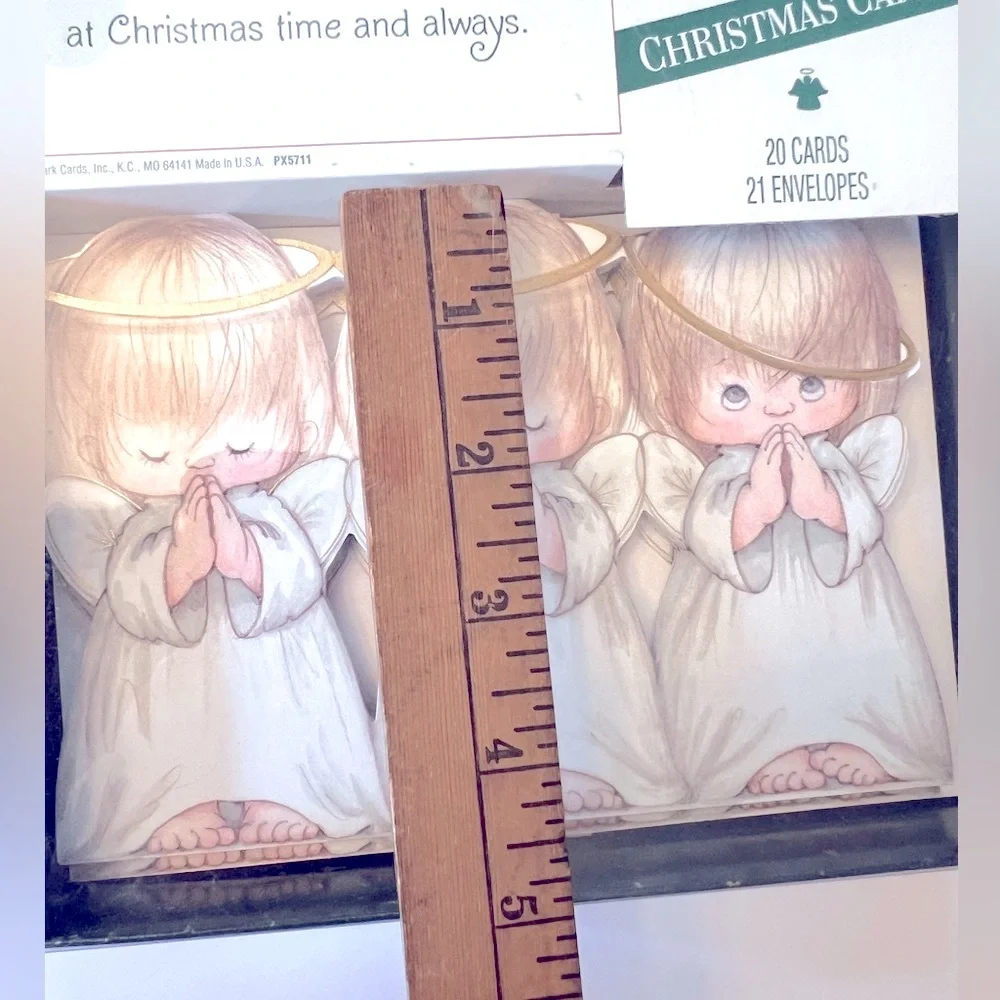 Twenty Popular Vintage Xmas Cards with Praying Angels & 1 Angel with Tilted Halo